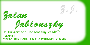 zalan jablonszky business card